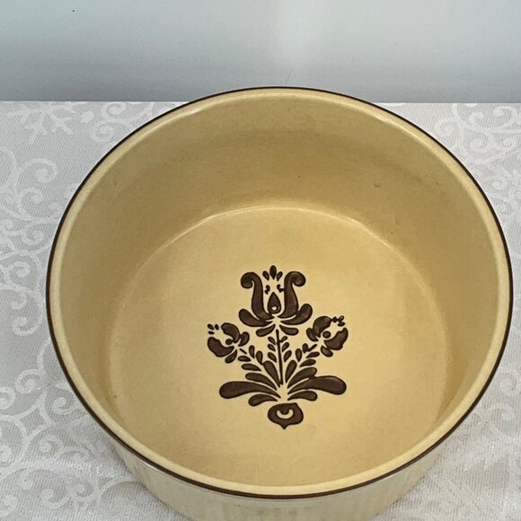 Pfaltzgraff Ceramic Bowl Brown Floral Design - Picture 2 of 5